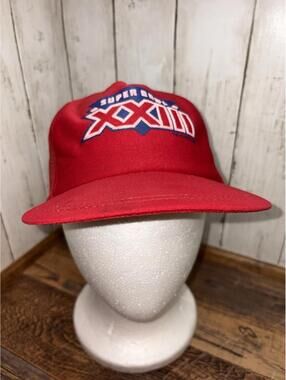 Vintage Winston Super Bowl XXIII 80s 1988 Trucker Snapback Hat Red USA *No Foam*